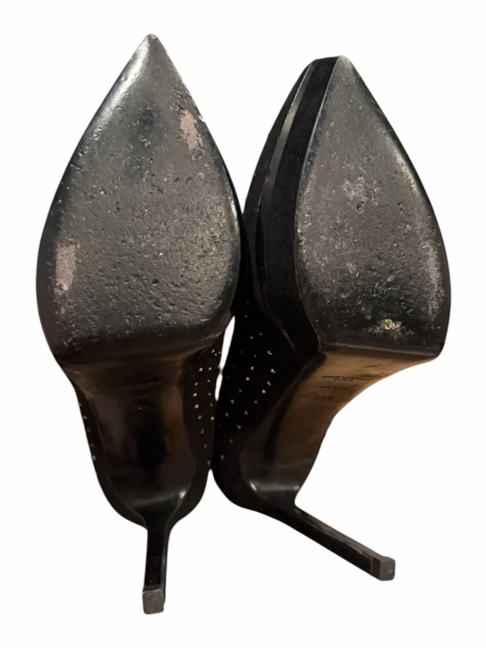 Saint Laurent Black Studded Suede Stiletto Pumps - Picture 6 of 10